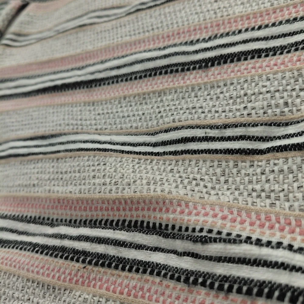 Ann Taylor LOFT Striped Textured Riviera Shorts Size 10P Black Pink Gray White
